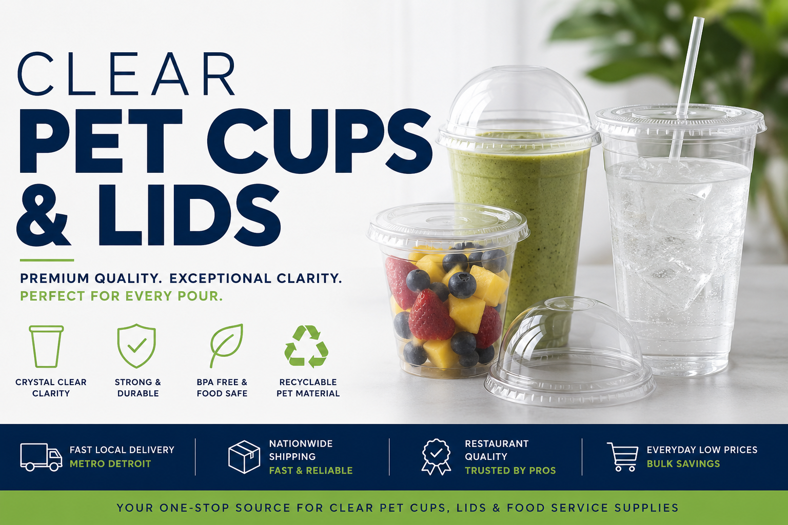 Clear PET Cups & Lids