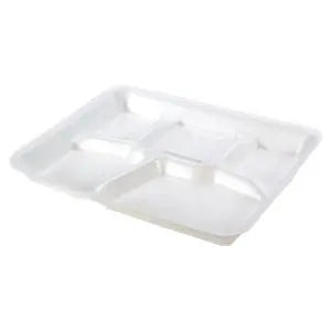 Genpak 10500 White 5 Compartment Serving Tray 500/Case