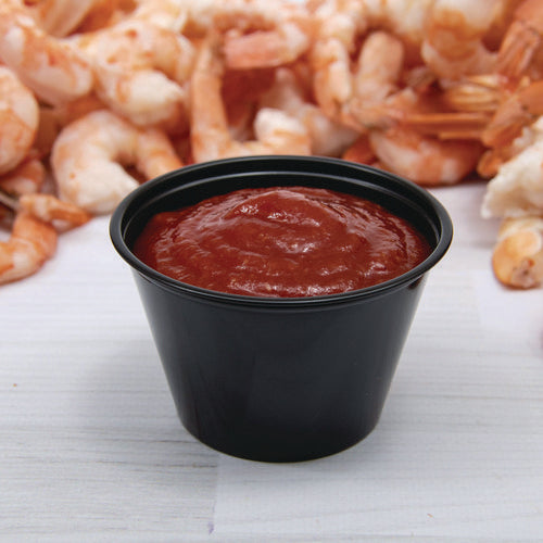 SOLO P400BLK 4oz Black Plastic Portion Cups 2,500/Case