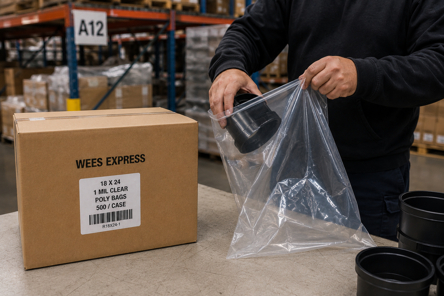 RiteSource 18 x 24 in Clear 1 Mil Poly Bags, 500/Case