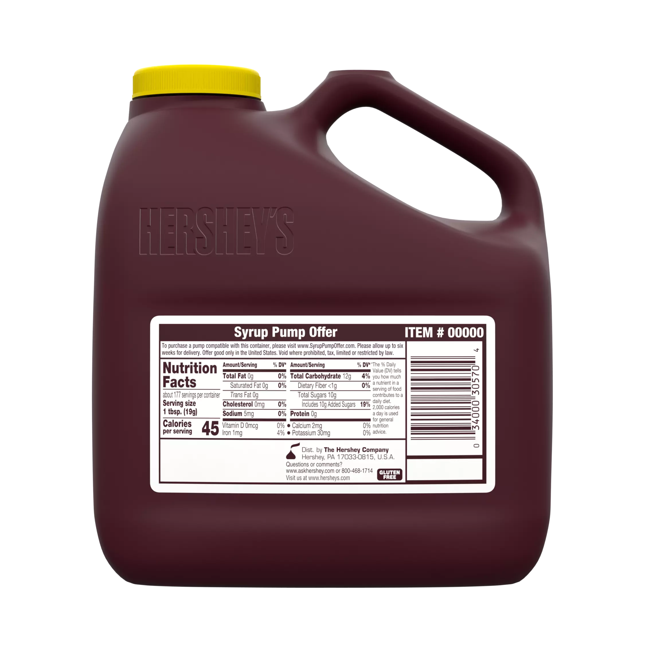 Hershey Chocolate Syrup 6/7.5lbs jugs