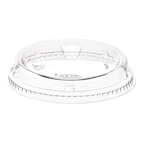 Single Dart 626NSL clear sip‑through straw‑less lid on white background – 98 mm diameter recyclable PET.