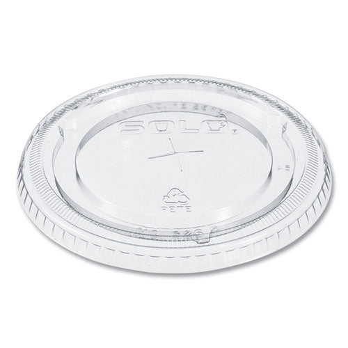 Top view of 626TS clear slotted PET lid – fits 98 mm cups.