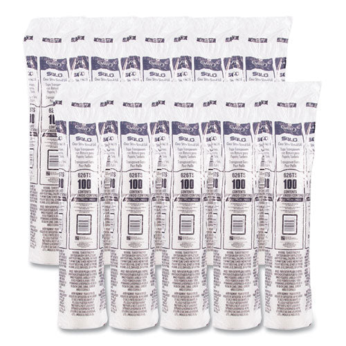 Unboxed master case of 1,000 Dart 626TS clear slotted lids – bulk wholesale carton ready for shipping.