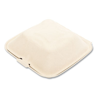 6x6x3.19 Tan Bamboo/Sugarcane Bagasse PFAS-Free Food Containers 500/Case