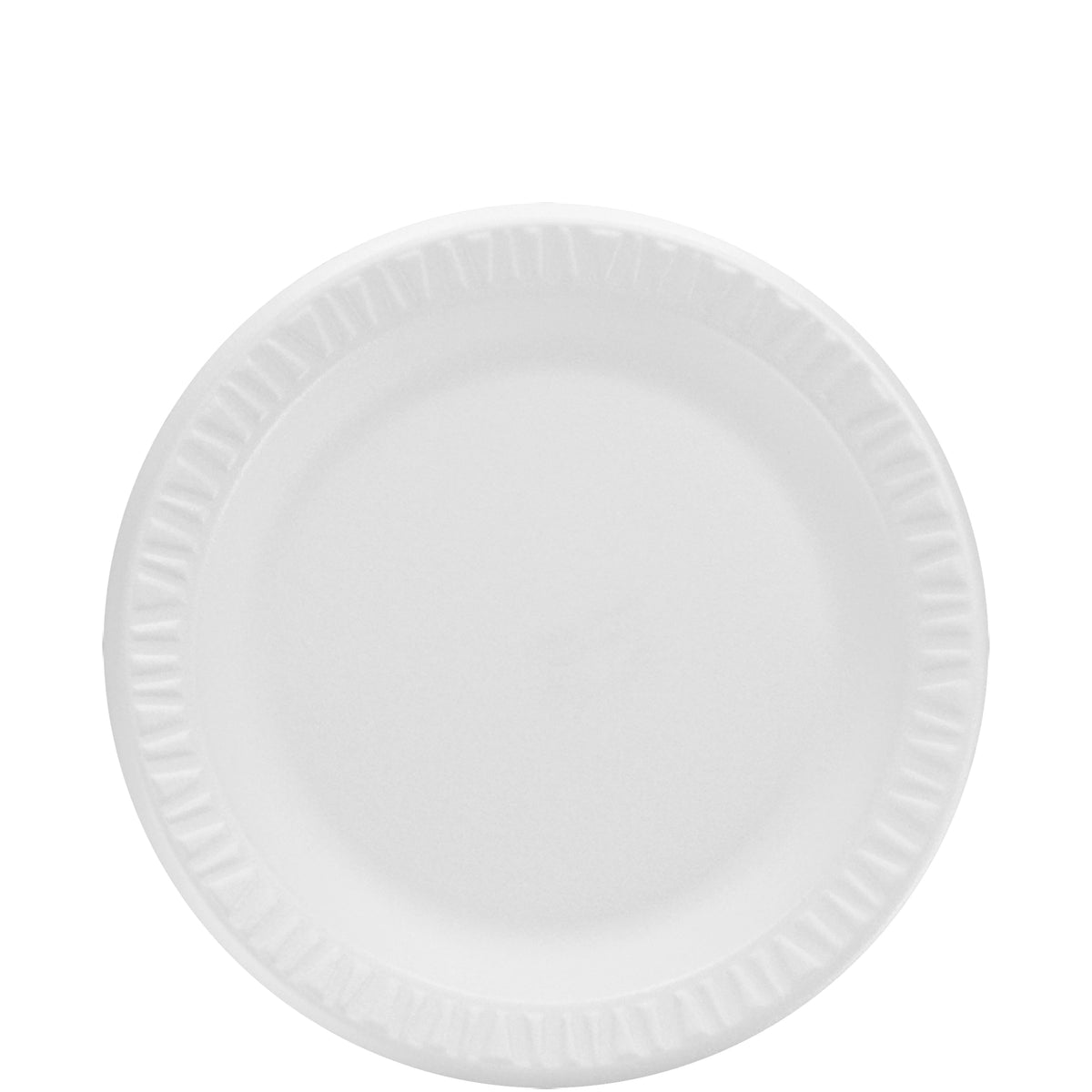 Dart 9PWCR 9 inch white non-laminated XPS foam plate, 500 per case