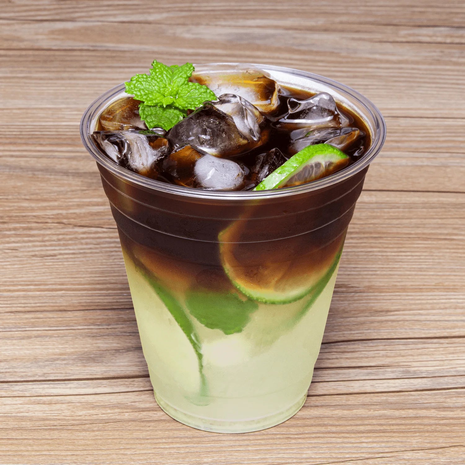 12 oz clear PET plastic cold drink cup – front view, bulk case of 1,000 for foodservice.