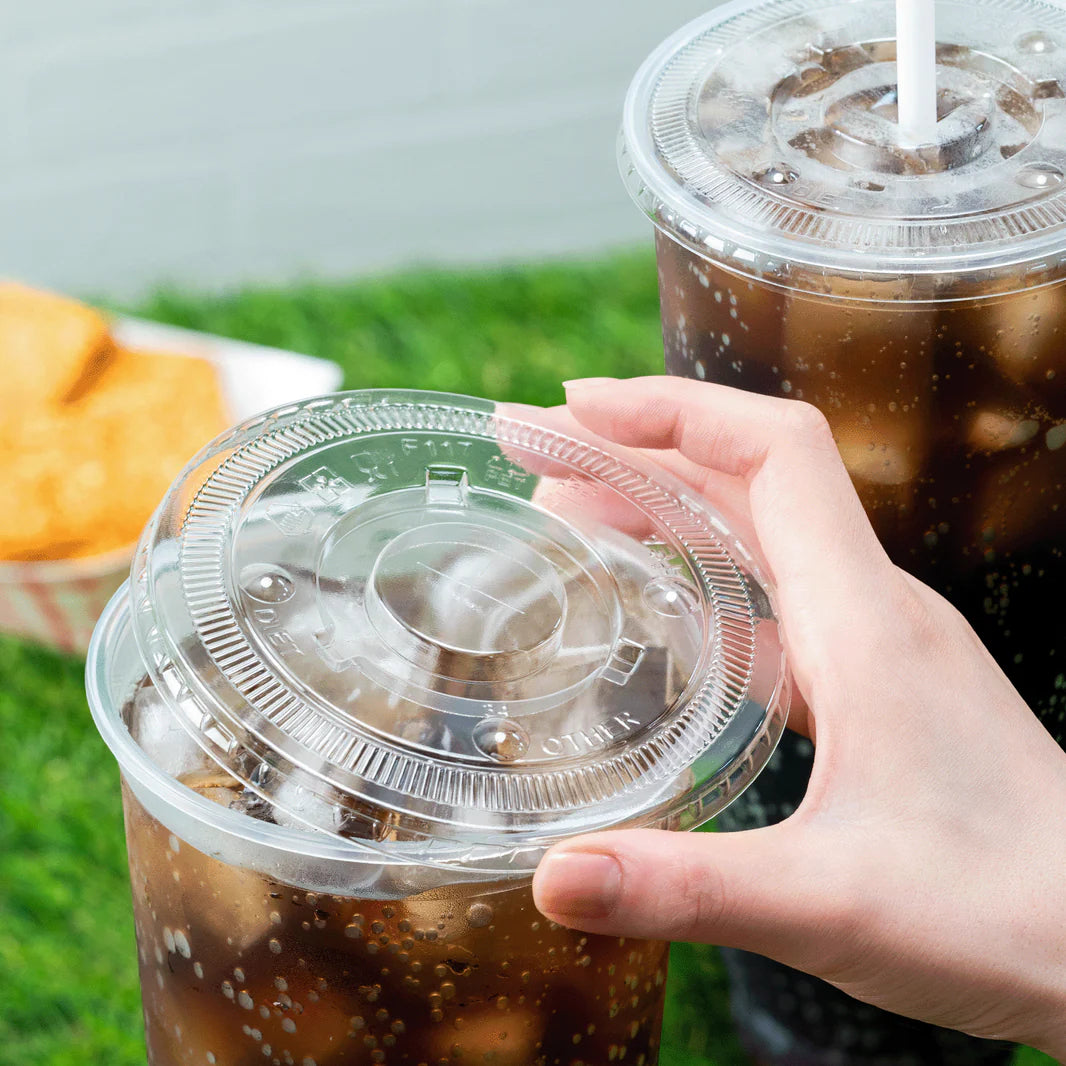 Karat 117MM Clear Flat Lids – Fits 42 oz PP Cups (600/Case)