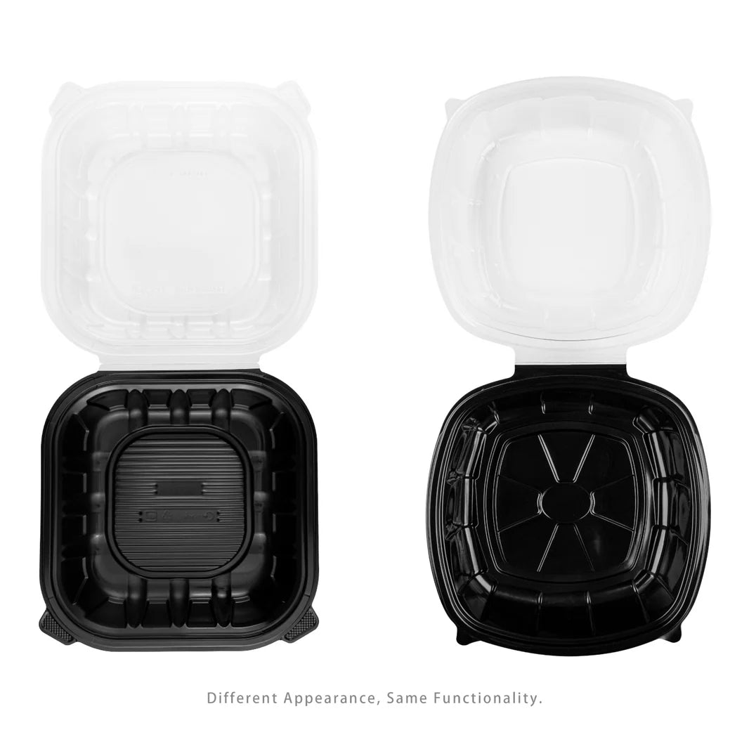 KARAT 9x9x3 Black Base Clear Top PP Containers 150/Case