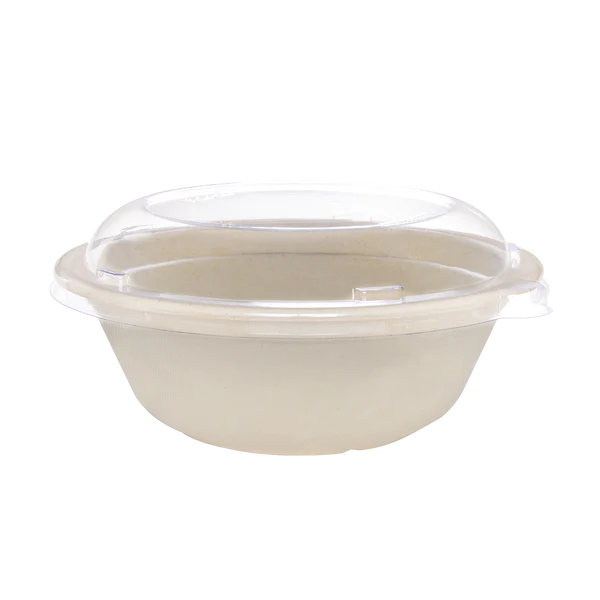 48oz PFAS Free Bagasse Round Bowl, Natural - 400 pcs