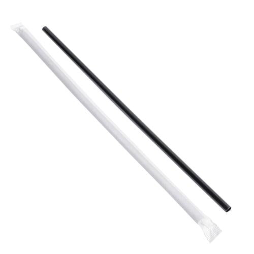 Jovials Jumbo 10.25" Black Plastic Straw 2,000/Case