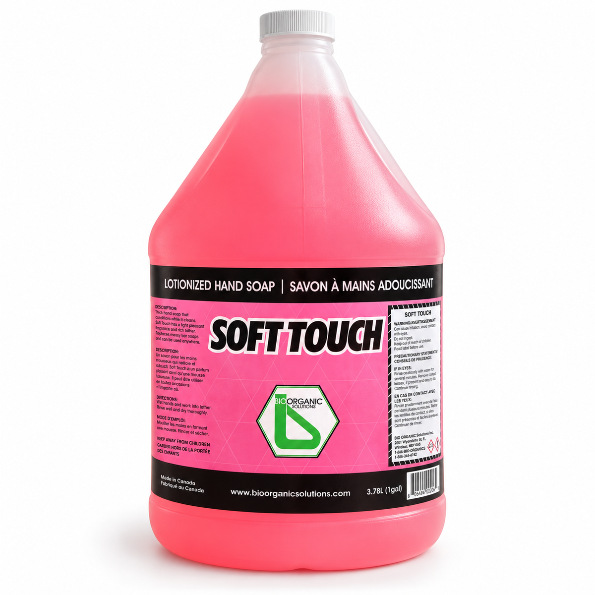 Bio Organic Solutions Soft Touch 1-gallon pink lotionized hand soap, single jug product view