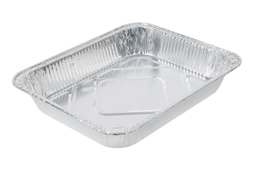 Crystalware FHSM100HD half-size medium silver aluminum foil steam table pan, 2 inch depth, 100 pans per case