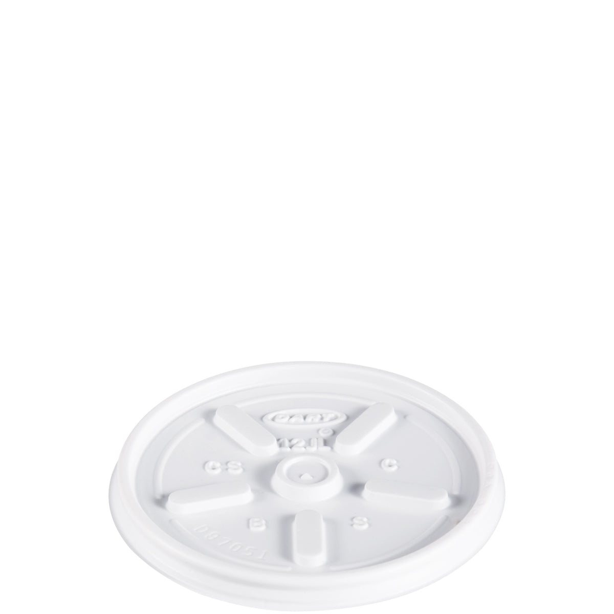 Dart 12JL 3.6-inch white HIPS vented lid, 1,000 per case