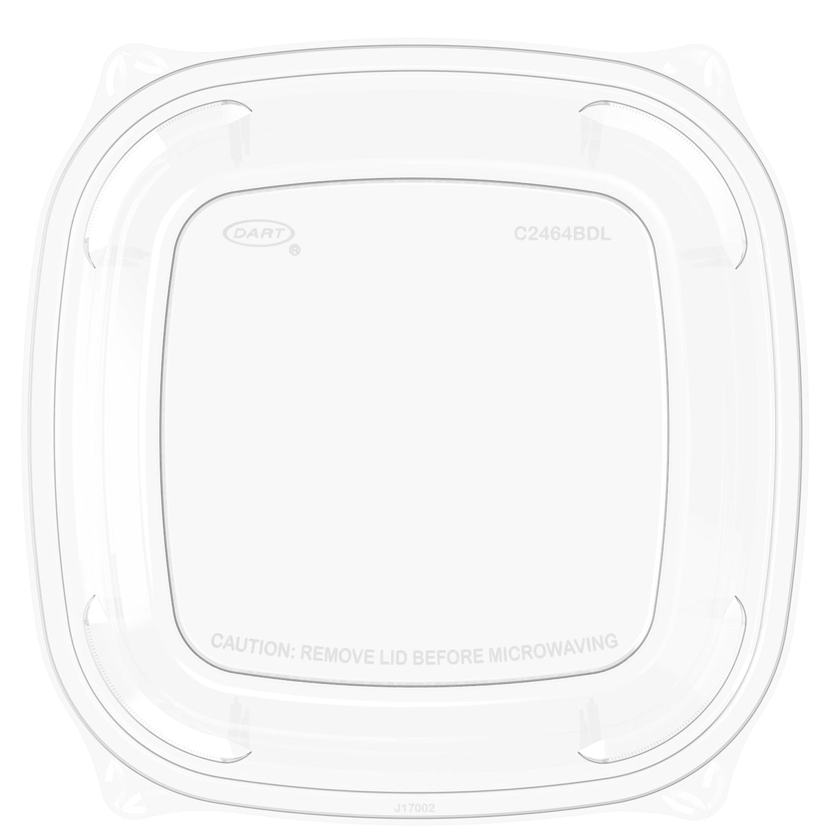 Dart C2464BDL clear PresentaBowls Pro square lid for 24 to 32 oz bowls