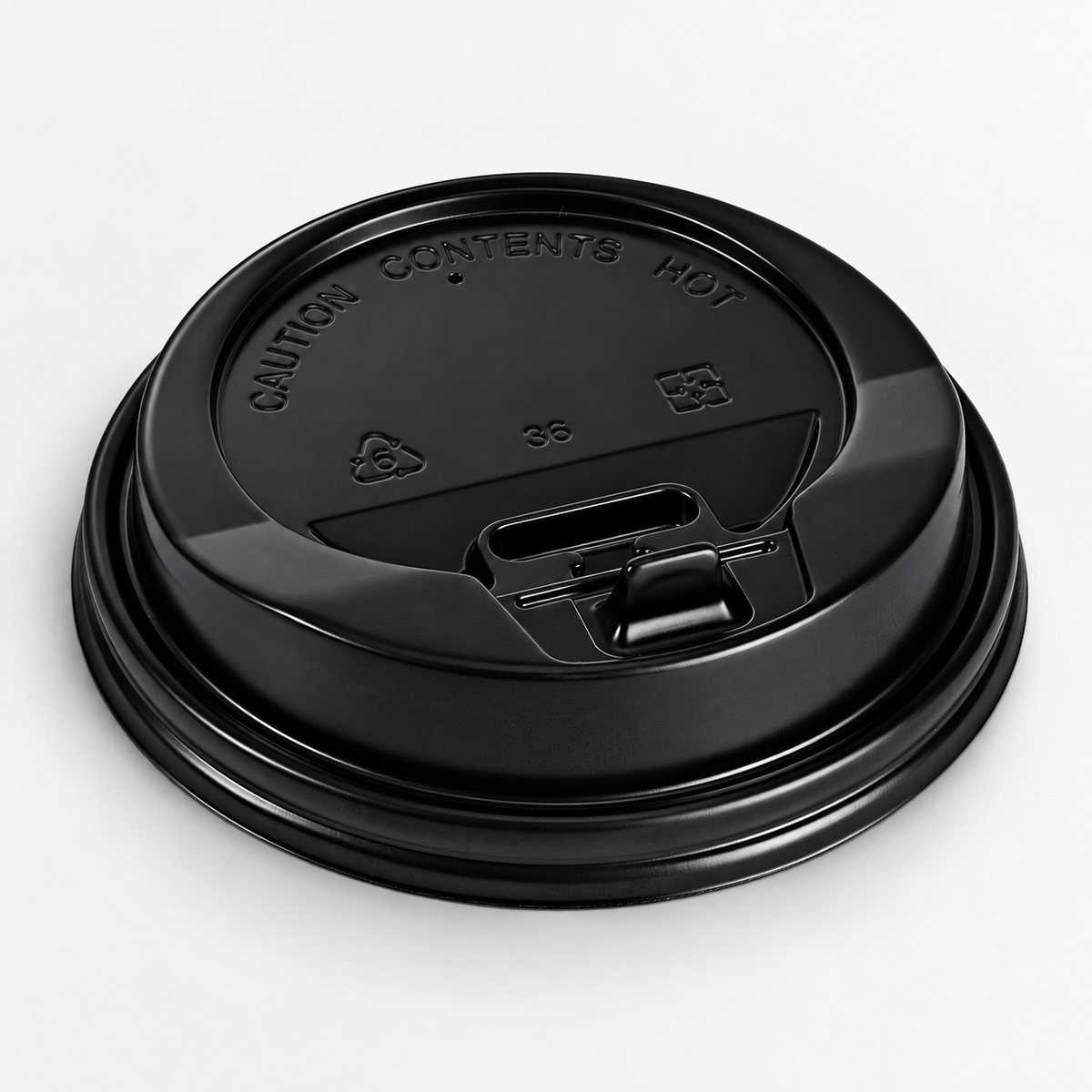 Reference-based illustration of Empress E1020-DLB black 90 mm dome lid on a white background