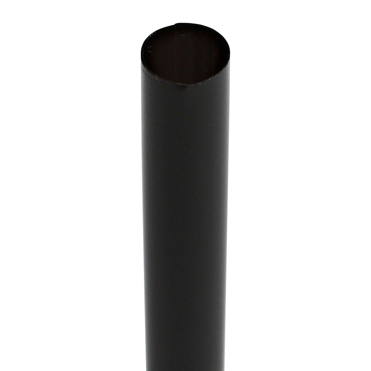 Empress E2100BK black jumbo straw showing its round hollow opening and thin plastic wall