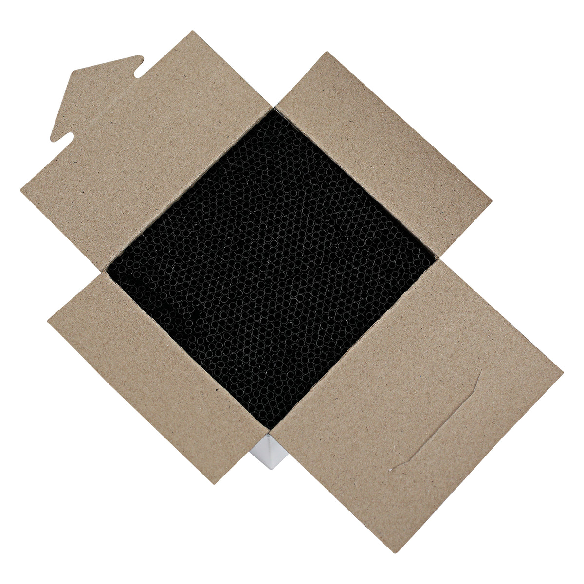 Open Empress ECK525BK box showing black unwrapped cocktail straws packed upright