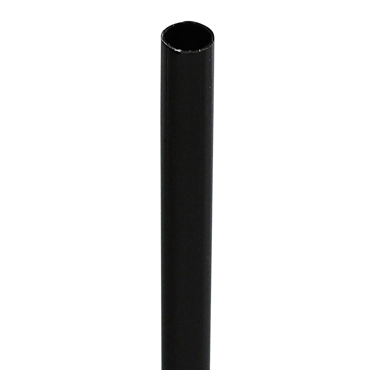 Close-up of the hollow tip of an Empress ECK525BK black cocktail straw