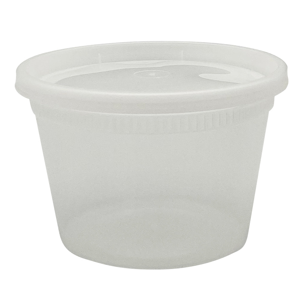 Empress EHDC16C 16 oz clear polypropylene deli container with matching lid, 240 sets per case
