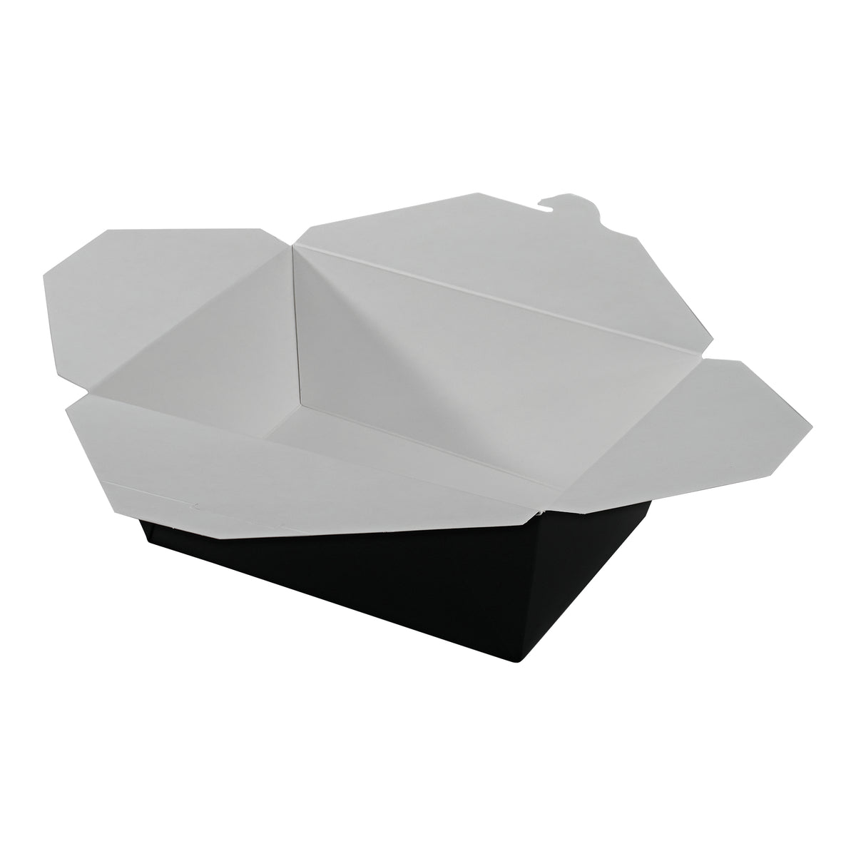 Empress EMPFDBX4-B #4 black paper takeout box with white interior, 7.75 x 5.5 x 3.5 inches, 160 per case