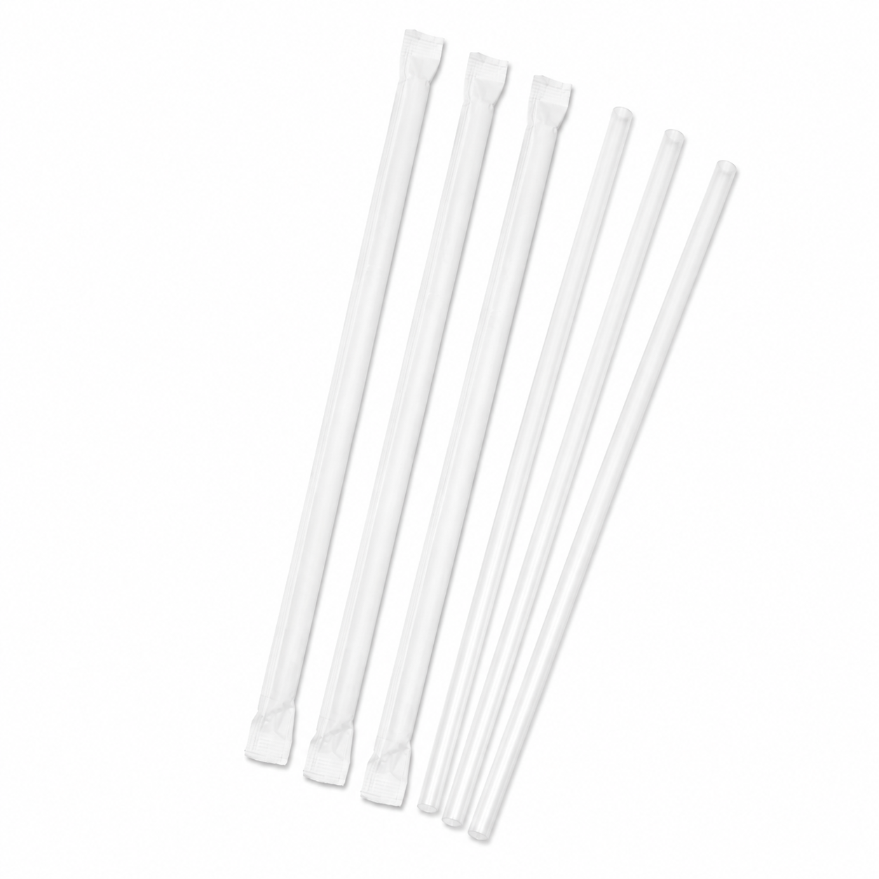 Empress E212TRW 7.75-inch clear jumbo straws with individual paper wrappers