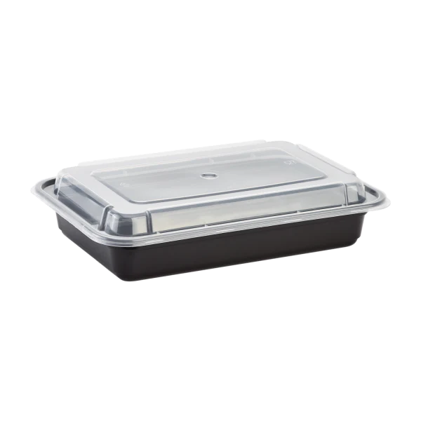 KARAT 28oz PP Plastic Microwavable Rectangle Container w/Lid Combo 150 Sets