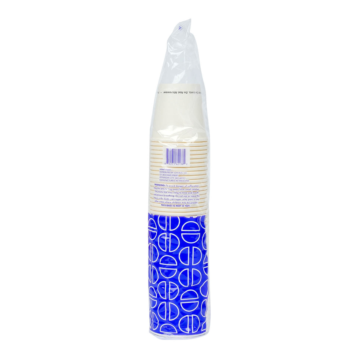 Jovials JVSW04WHT white paper hot cups in a protective 50-cup sleeve