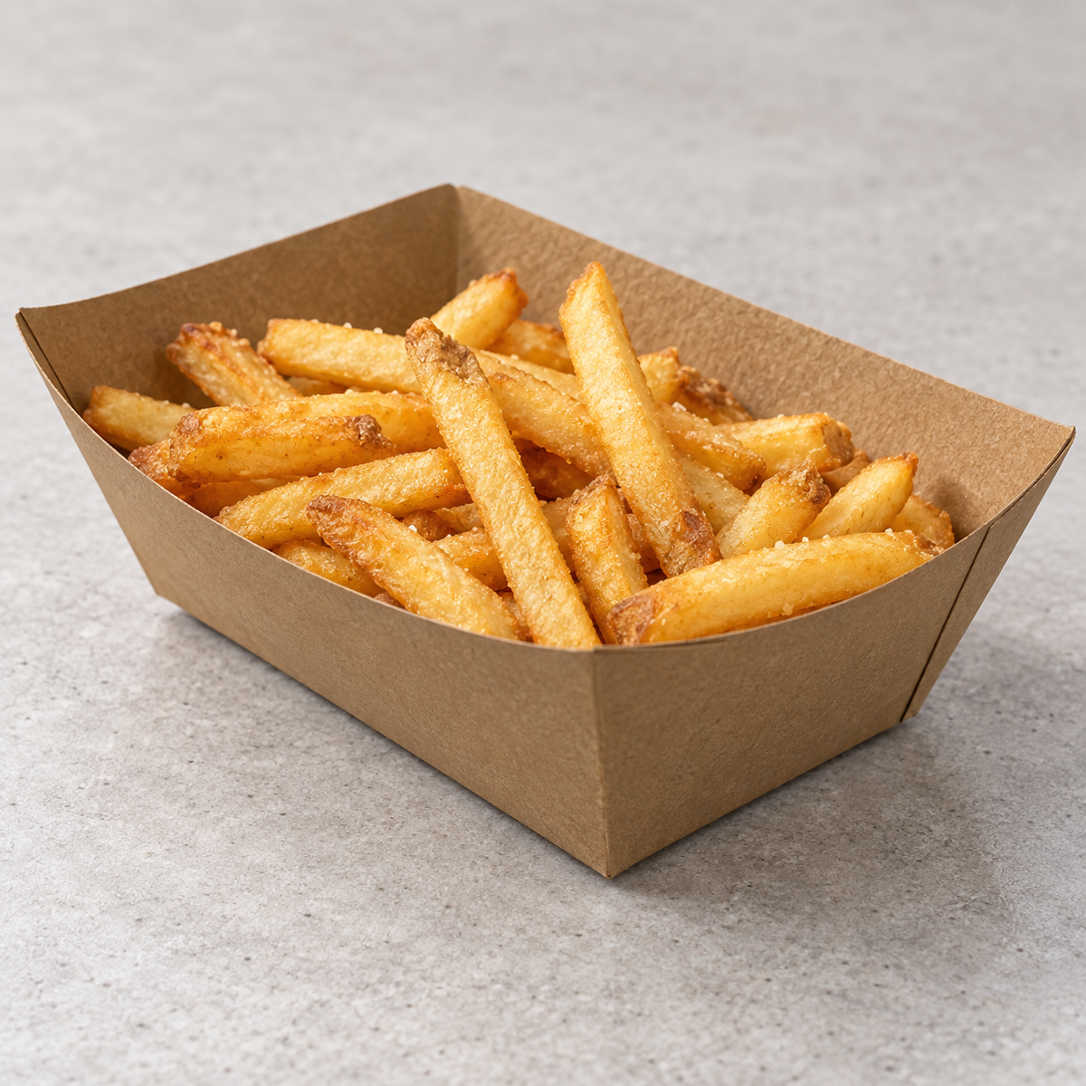 Nova 1 lb kraft food tray serving french fries; food not included