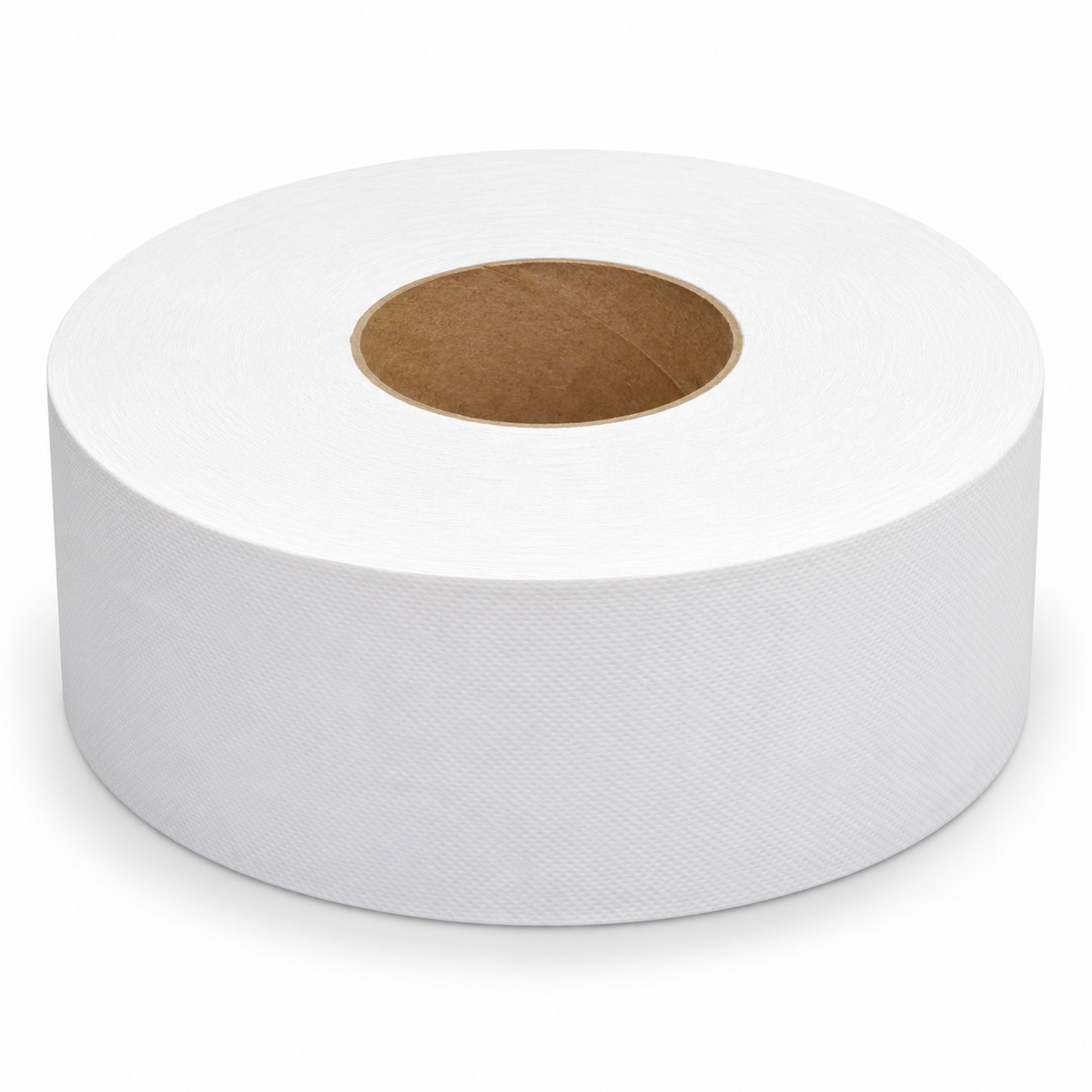 SnowSoft JRT1000 white jumbo tissue roll showing the cardboard core