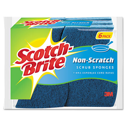 scotch brite Non-Scratch Multi-Purpose Scrub Sponge, 4.4 x 2.6, 0.8" Thick, Blue, 6/Pack