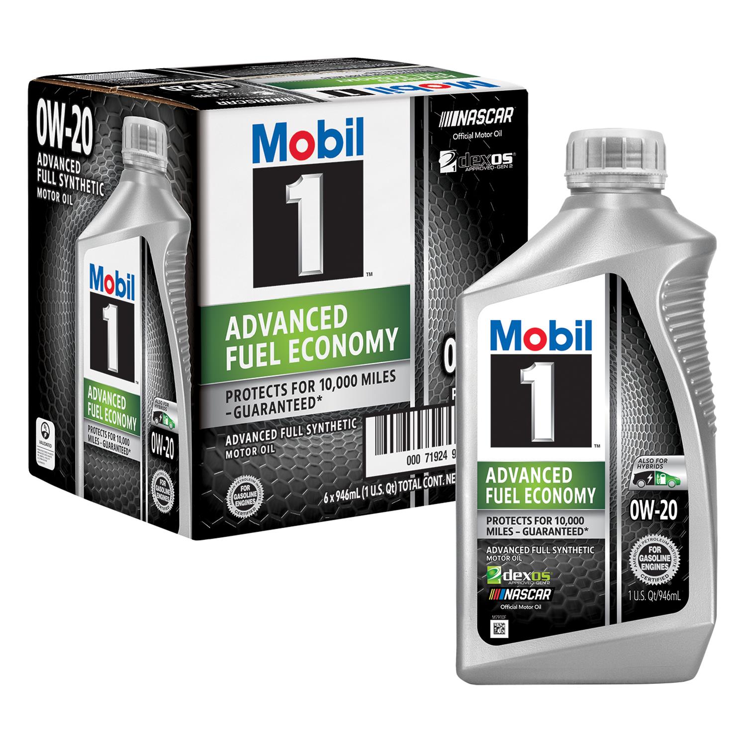 Mobil 1 0W-20 Advanced Fuel Economy Motor Oil 6/1-quart Bottles