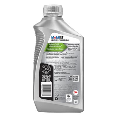 Mobil 1 0W-20 Advanced Fuel Economy Motor Oil 6/1-quart Bottles