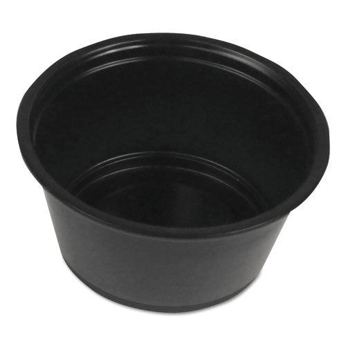 2oz Black Soufflé/Portion Cups, Polypropylene, 2,500/Case