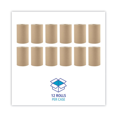 Hardwound Paper Towels, Nonperforated 1-Ply Natural, 350 ft, 12 Rolls/Carton