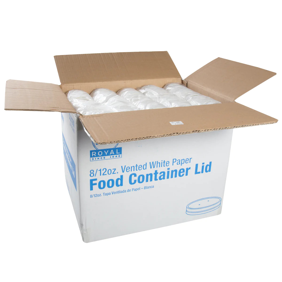 Amercare Royal 8oz-12oz White Vented Paper Lid, 500/Case
