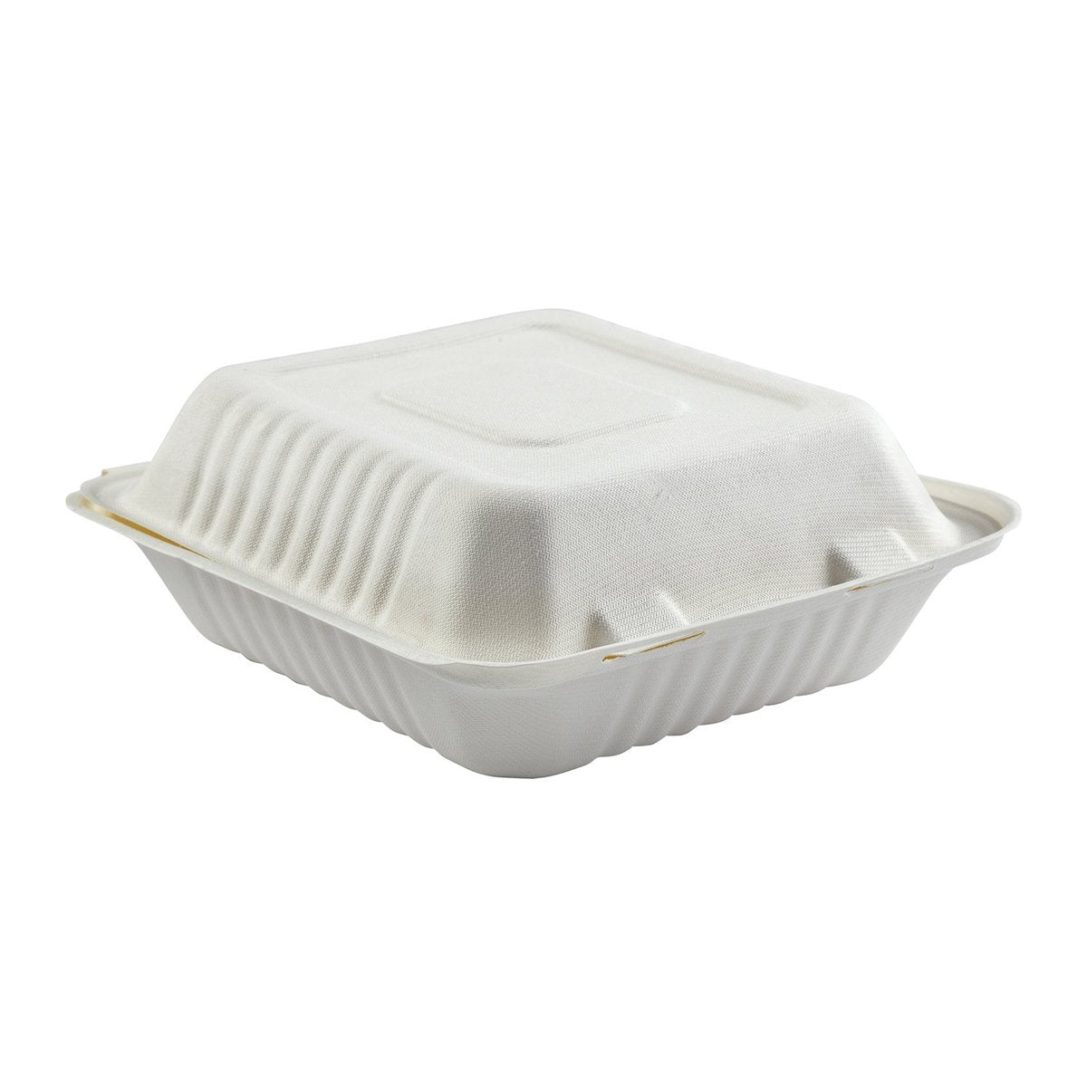 8X8X3" MEDIUM MOLDED FIBER DEEP HINGED LID CONTAINERS, CASE OF 200