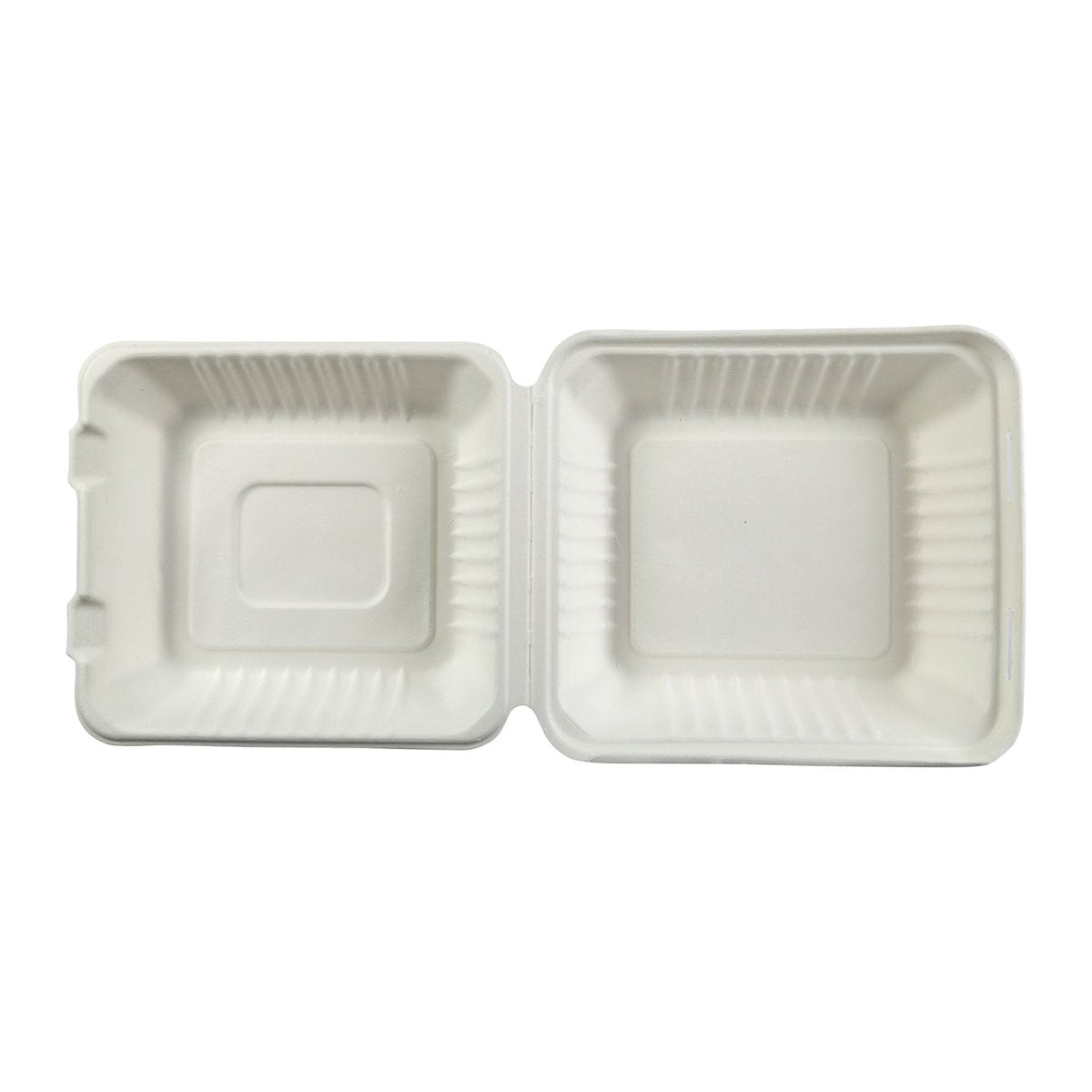 8X8X3" MEDIUM MOLDED FIBER DEEP HINGED LID CONTAINERS, CASE OF 200