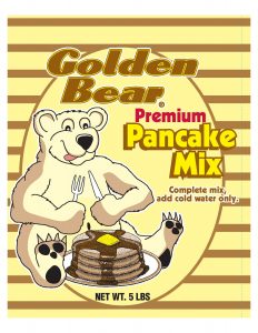 Golden Bear Waffle Mix 6/5lb bulk bags for commercial use.
