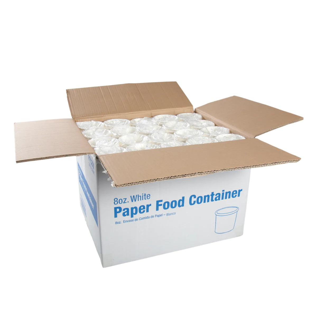 Amercare Royal 8oz White Paper Food Containers, 500/Case