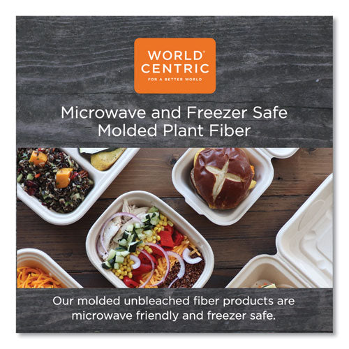 9x6x3 World Centric Fiber Hoagie Clamshell Container 500/Case