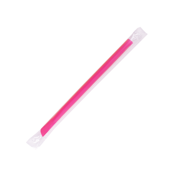 9'' Boba Straws (10mm) Poly Wrapped - Mixed Colors - 2,400 ct