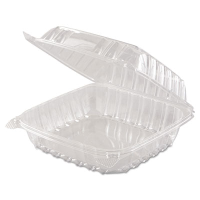 C90PST1 ClearSeal Hinged-Lid Plastic Containers, 8 3/10 x 8 3/10 x 3, Clear, 250/Carton