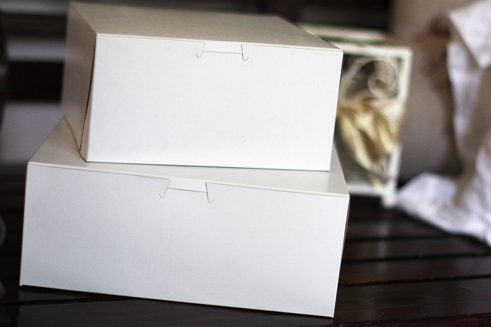 5.5 x 5.5 x 4 White Non-Window Bakery Boxes 250/Case