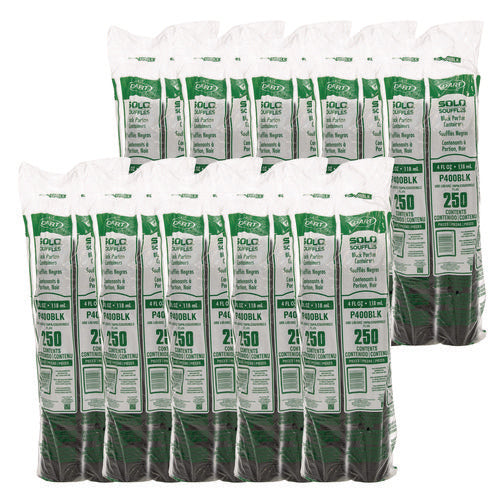 SOLO P400BLK 4oz Black Plastic Portion Cups 2,500/Case