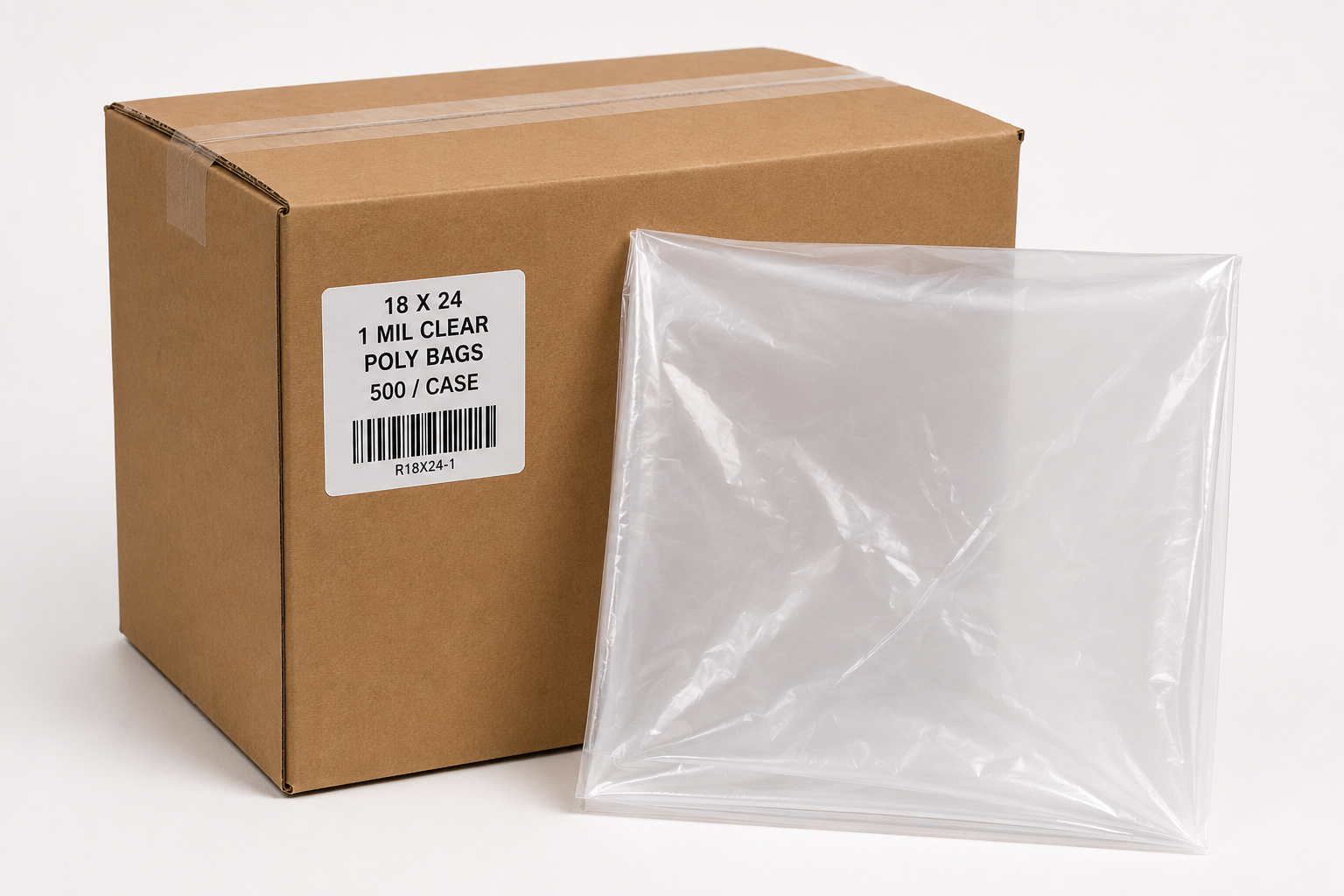 RiteSource 18 x 24 in Clear 1 Mil Poly Bags, 500/Case