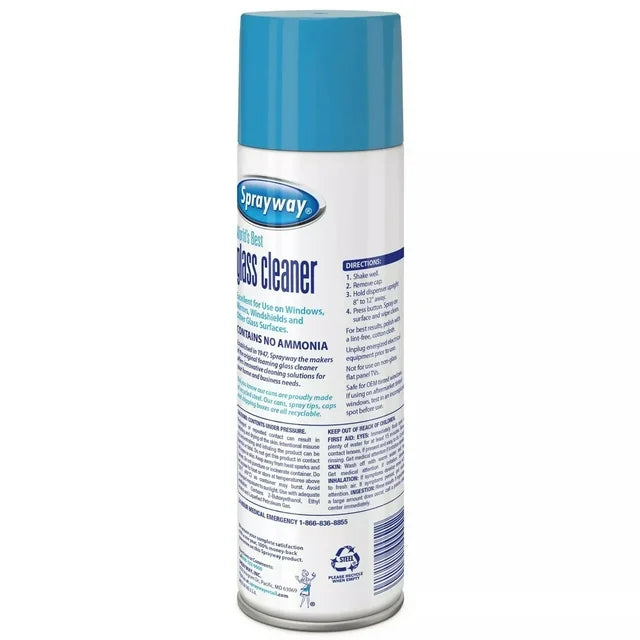 Sprayway Aerosol Foaming Action Glass Cleaner, 19 oz.