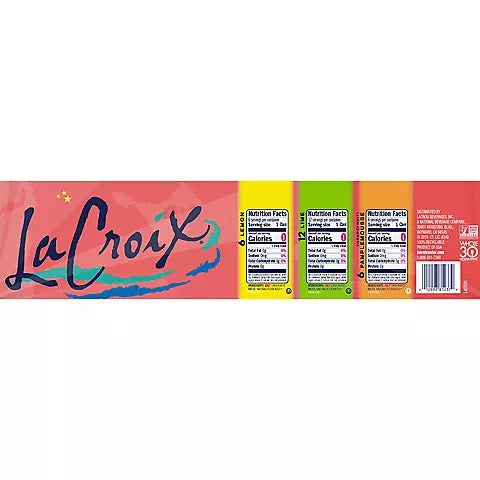 LaCroix Sparkling Lemon, Lime, and Pamplemousse Variety Pack, 24 pk./12 oz.