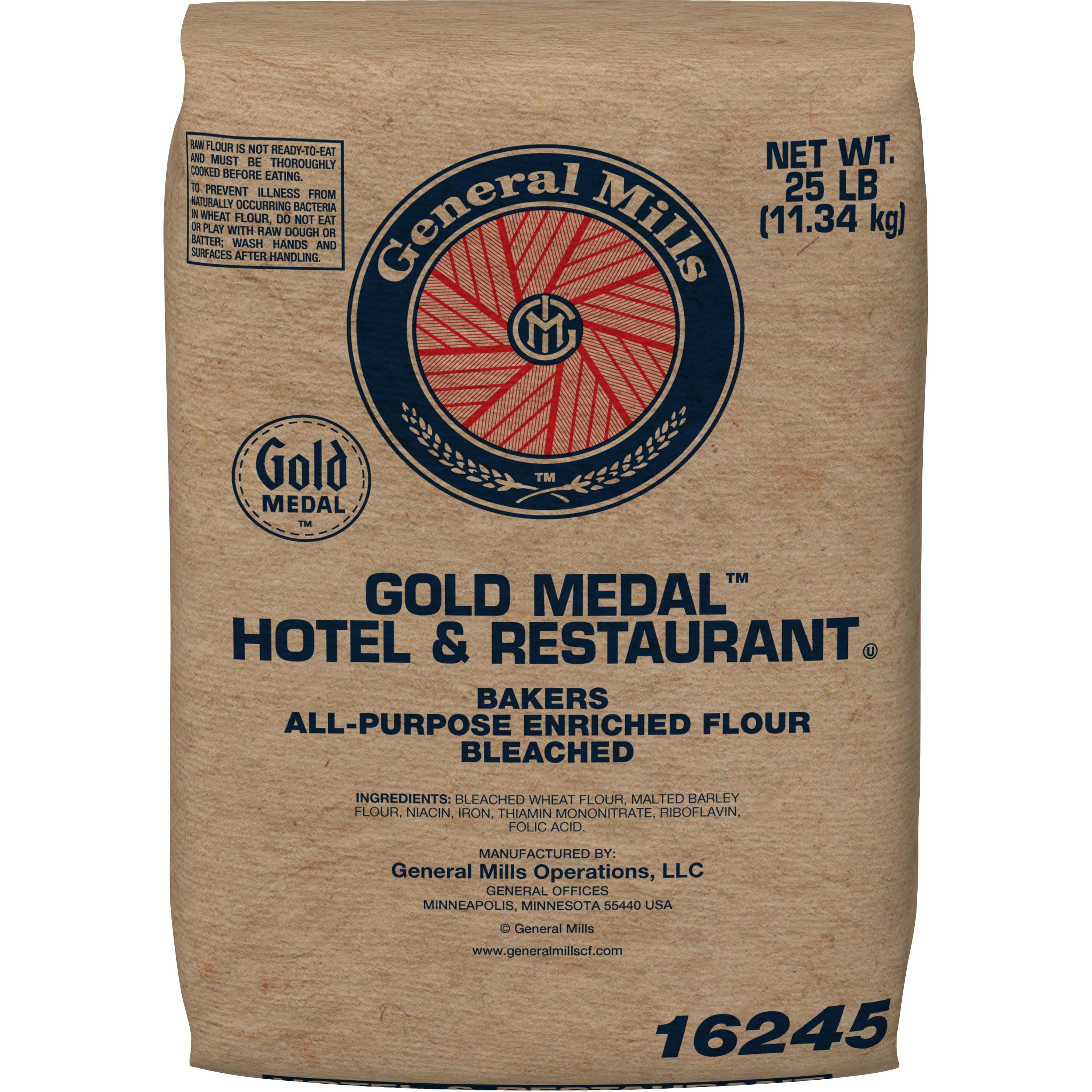 Gold MedalTM Hotel & Restaurant Bakers All-Purpose Flour Bleached Enriched Malted 25 lb