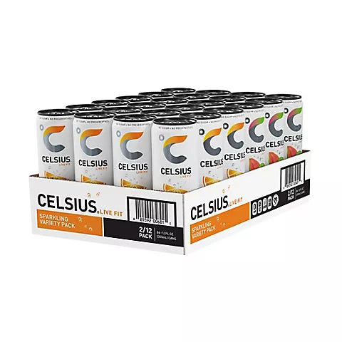 Celsius Essential Energy Variety Pack - Orange & Kiwi Guava, 24 ct.